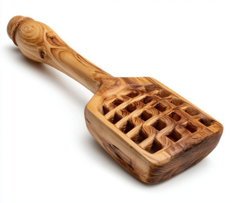 Traditional wooden bean masher
