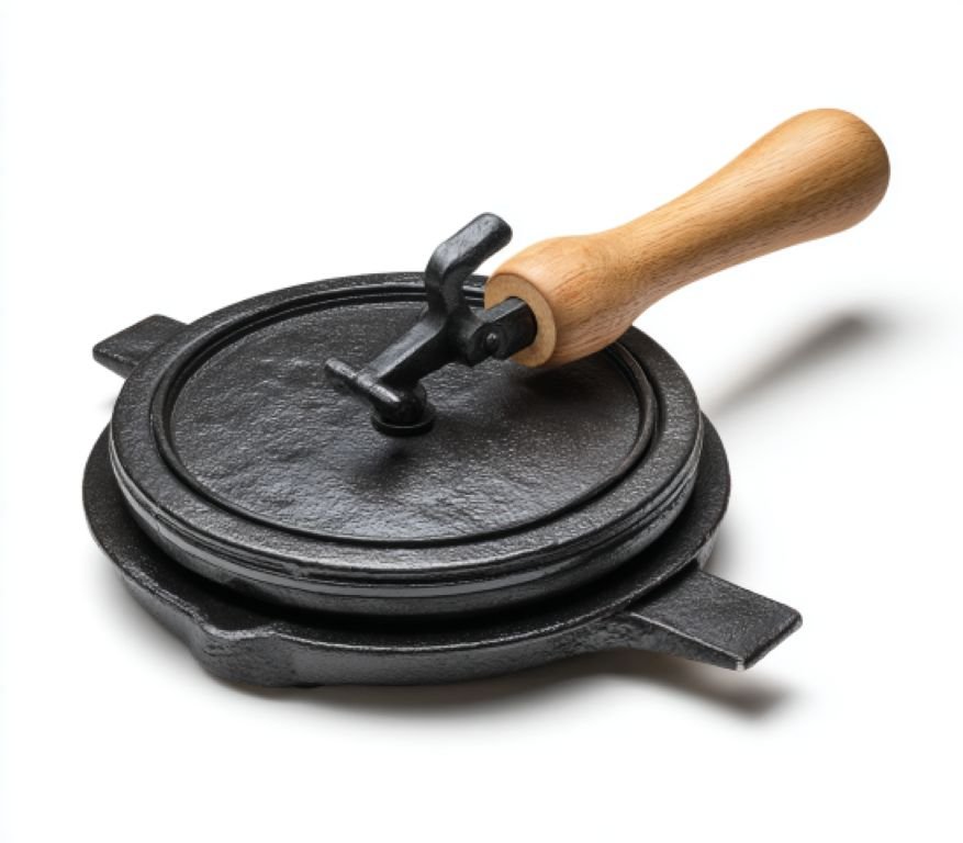 Cast iron tortilla press for making fresh tortillas