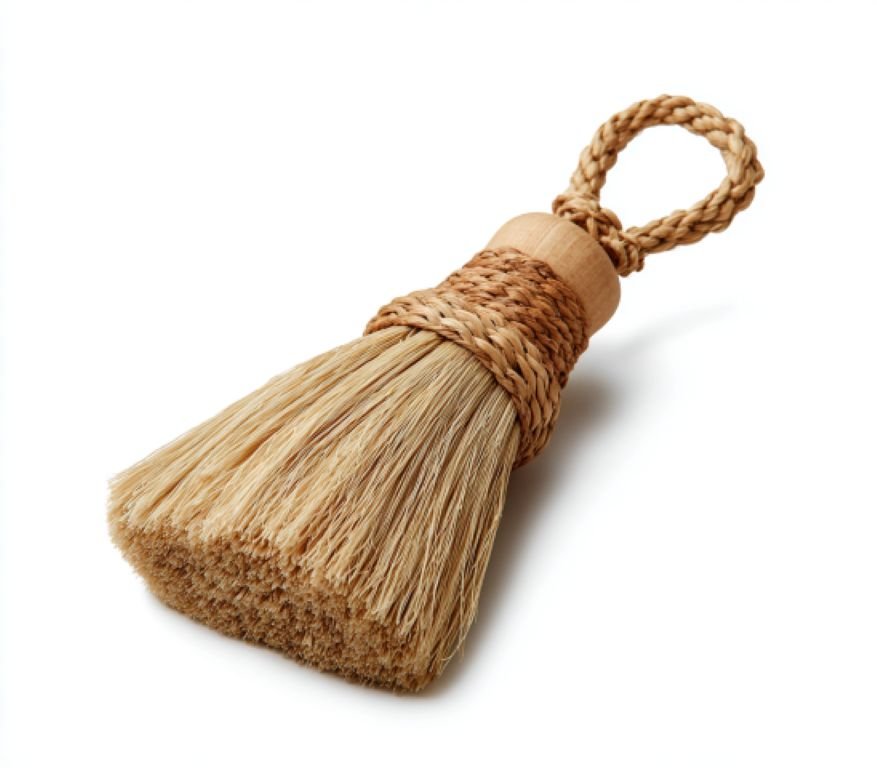Small natural fiber whisk broom